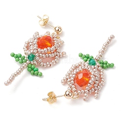 Aretes colgantes con cuentas de vidrio&nbsp;EJEW-MZ00326-03