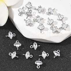 Ciondoli a forma di occhio di cavallo in ottone con pavé di zirconi cubici Shegrace&nbsp;XGRQ2O435-436A-P