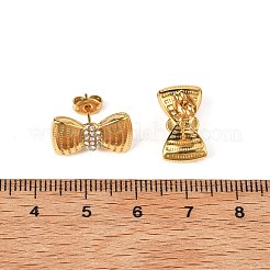 Серьги-гвоздики из нержавеющей стали 304 с микропаве из прозрачных кубических цирконий&nbsp;EJEW-I318-01G-02