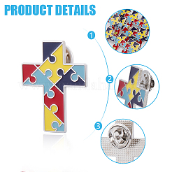 12 шт. крестообразные эмалевые булавки&nbsp;JEWB-CP0001-41