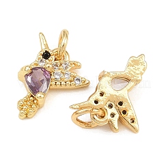 Breloques en laiton avec zircone cubique de micro pave&nbsp;KK-Q085-06G
