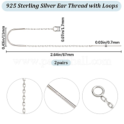 2 пара сережек-гвоздиков из стерлингового серебра&nbsp;STER-BBC0007-08