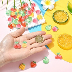 60 шт. 6 стиля фруктовых прозрачных и непрозрачных кабошонов из декаден-полимерной смолы&nbsp;CRES-YW0002-68