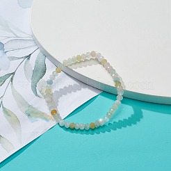Bracciali elasticizzati con perline di rondelle in morganite naturale da donna&nbsp;BJEW-JB08956-01