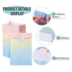 12 Stück 4 Stile Geschenktüten aus Kraftpapier mit Regenbogendruck&nbsp;AJEW-TA0003-38