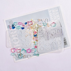 DIY звезда/сердце/цветок/музыкальная нота шейкер наполнитель силиконовые Молды зыбучие пески&nbsp;X-DIY-G079-03B