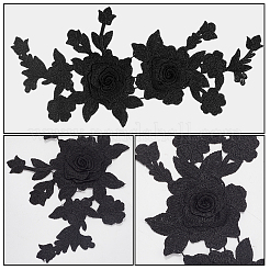 4 pieza de accesorios de adorno de flores bordadas de poliéster&nbsp;PATC-GF0001-61