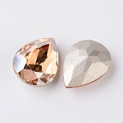 Facettierte Tropfen k9 Glas Strass Cabochons&nbsp;X-RGLA-I001-6x4mm-M