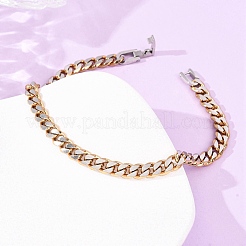 Браслеты-цепочки кубинского плетения из нержавеющей стали 304 для женщин&nbsp;BJEW-F527-05G