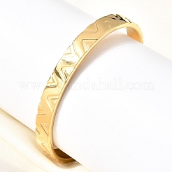 Brazaletes de acero inoxidable 304 para mujeres y hombres.&nbsp;BJEW-H644-05G