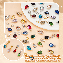 Наборы для самостоятельного изготовления подвески из сплава со стразами и камнями по рождению&nbsp;DIY-GA0007-12