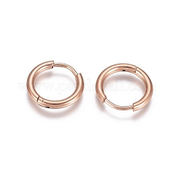 Boucles d'oreilles créoles en acier inoxydable 304&nbsp;EJEW-G272-02-10mm-RG