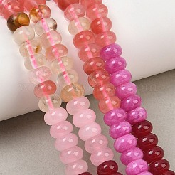 Colliers de perles en verre de quartz cerise et en jade blanc naturel&nbsp;G-NH0006-A16-01