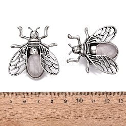 Broches à revers en quartz rose naturel et alliage&nbsp;GG-N001-04AS-01