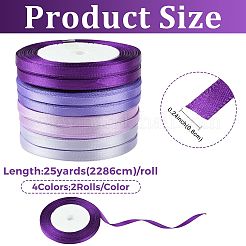 8 rollo de cinta de satén de una sola cara de 4 colores&nbsp;OCOR-FS0001-10C