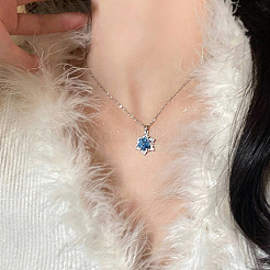 Colliers pendentifs flocon de neige en alliage de strass pour femmes&nbsp;WG6BE39-02