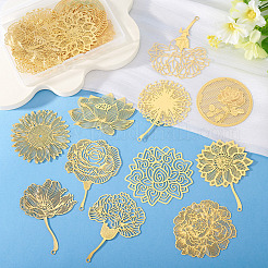 24 шт. 12 стиля латунных филигранных больших подвесок&nbsp;KKC-TA0001-05