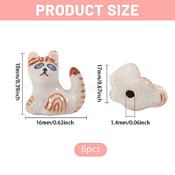 6шт фарфоровые бусины ручной работы&nbsp;PORC-CA0001-22