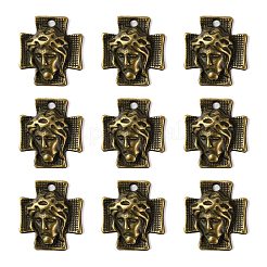 Крест сплава тибетского стиля с подвесками сплава Иисуса для ювелирных изделий пасхи&nbsp;LS-K0P62071