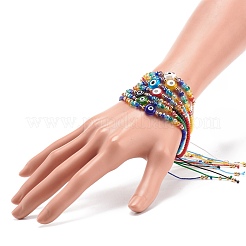 7pcs 7 couleurs lampwork mauvais œil et ensemble de bracelets en perles de verre&nbsp;BJEW-JB08367