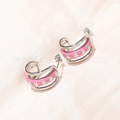 Boucles d'oreilles en laiton émaillé à placage en crémaillère&nbsp;KK-CBAB1AF-38B-P