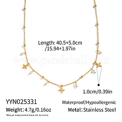 Элегантные женские ожерелья с подвесками в виде креста и круглых бусин из нержавеющей стали 304 и искусственного жемчуга&nbsp;YC6903