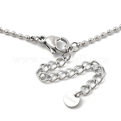 Collane a catena con palline piatte e a goccia in zirconia cubica in acciaio inossidabile 304 per donna&nbsp;NJEW-F328-11P-07