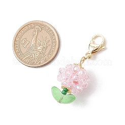 Фрукты в горшках из искусственной императорской яшмы и стеклянных бусин подвесные украшения&nbsp;HJEW-MZ00308-03