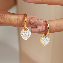 Стильные серьги-кольца в форме сердца из нержавеющей стали 201&nbsp;PR7038