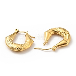 Placcatura ionica (ip) 304 acciaio inossidabile twist goccia con orecchini a cerchio a croce per le donne&nbsp;EJEW-G293-09G