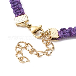Braccialetti con catena a maglie rettangolari intrecciate in poliestere cerato&nbsp;BJEW-JB10000-03