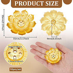 90 шт. держатель для благовоний в форме лотоса из цинкового сплава&nbsp;AJEW-WA0001-31