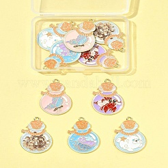 10шт 5 стиля позолоченные подвески из сплава с эмалью&nbsp;ENAM-FS0003-02