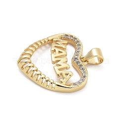 Подвески из латуни с микропаве ко Дню матери и кубическим цирконием&nbsp;KK-Q055-02B-G