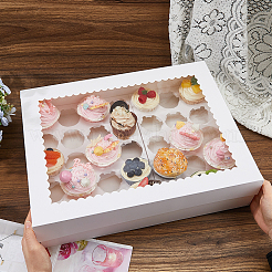 Cajas de cartón para cupcakes con 35 ranura&nbsp;CON-WH0095-123A