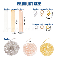 Kits de fabrication de colliers à pendentif rectangulaires DIY&nbsp;DIY-HS0001-81