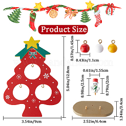 2 set di 2 decorazioni natalizie in legno colorate per bambini&nbsp;DJEW-GF0001-62