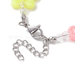 Детские браслеты из акрилового бисера бабочка и сердце для девочек&nbsp;BJEW-JB10220-02