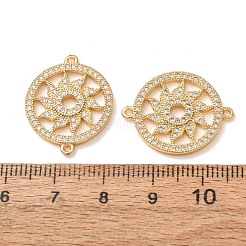 Ciondoli connettore in ottone con micro pavé di zirconi chiari&nbsp;CU-CBA4579-04G-B
