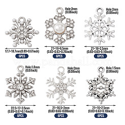 36 stücke 6 stile legierung strass anhänger&nbsp;FIND-TA0010-05