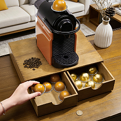 Cajas de almacenamiento de archivos de madera de escritorio con cajón doble&nbsp;CON-WH0089-267