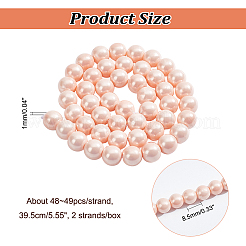 2 нити гальванизированных бусин из ракушек&nbsp;PEAR-NB0001-96