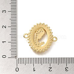 Placcatura in ottone con zirconi cubici trasparenti religione vergine maria connettore ovale ciondoli&nbsp;X-KK-M298-03G