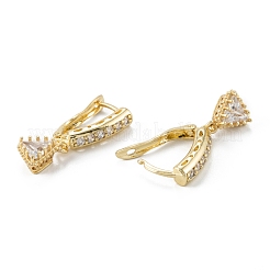 Orecchini a cerchio in ottone con zirconi cubici chiari micro pavè&nbsp;ZIRC-P088-06G