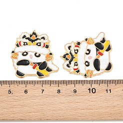 Chinesische Löwentanz-Panda-Legierungs-Emaille-Cabochons&nbsp;AL-CBA1A6F-03KCG-B