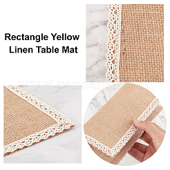 Tapis de table rectangle en toile de jute&nbsp;AJEW-WH0180-39
