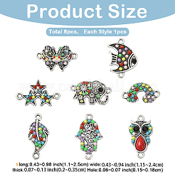 8 шт. 8 стиля звеньев/разъемов из сплава&nbsp;FIND-YW0009-97