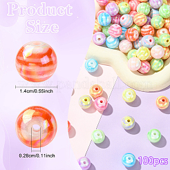 100 шт. 2 стиля AB цветные акриловые бусины с покрытием&nbsp;SACR-YW0002-05