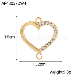 Breloques connecteurs en acier inoxydable 304 micro pavé de zircones cubiques transparentes&nbsp;STAS-OY019-75G