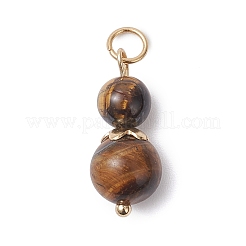 3 pendentif en perles rondes en citrine synthétique&nbsp;PALLOY-JF04701-03
